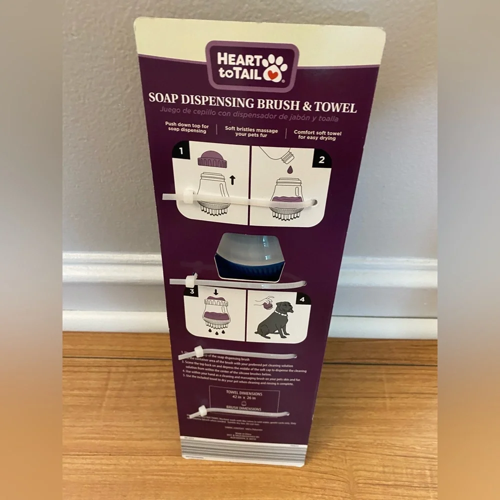 New pet dispensing brush and towel